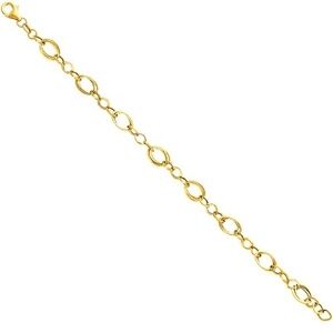 14K Solid Yellow Gold Link Chain Bracelet 7.5'